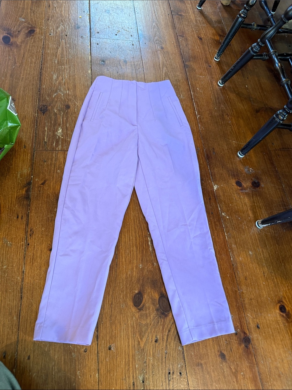 Zara High-Rise Purple Cropped Tapered Pants